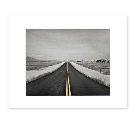 8x10 Matted Print Abstract Black And White Road Photography With Color