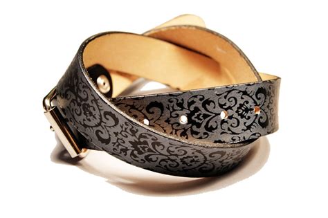 Buy Custom Damask Print Leather Belt Made To Order From Project