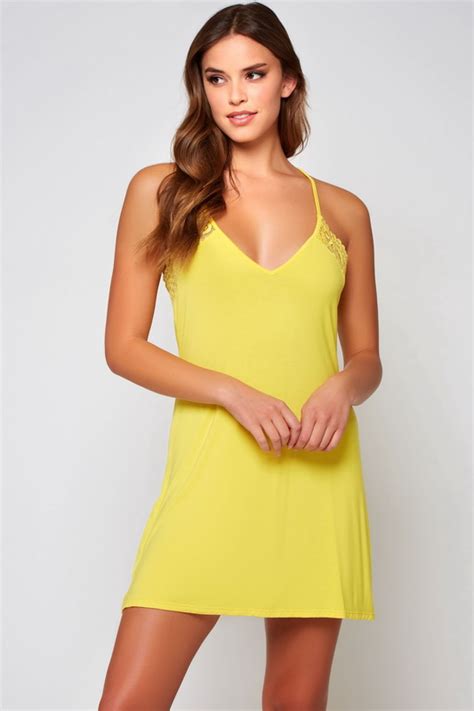 Zenni Yellow Lingerie Chemise Spicy Lingerie
