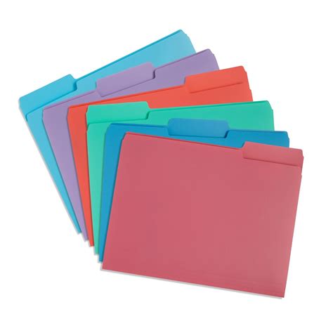Blue Summit Supplies Plastic File Folders Letter 13 Tab Assorted G