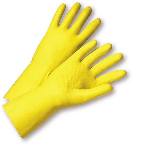 Pairs Flock Lined Yellow Latex Dish Washing Gloves Medium Dozen Walmart Com