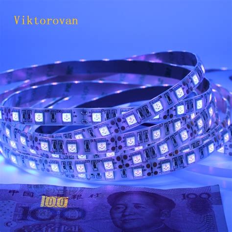 Dc 12 V Uv Led Strip Smd 5050 Waterdichte 60 Leds 395 405nm Ultraviolet