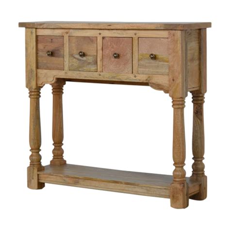 Solid Wood 4 Drawer Farmhouse Console Table Scottish Antique And Arts