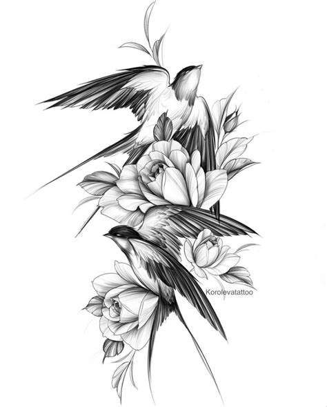 Bird And Flower Tattoo Birds Tattoo Flower Tattoos Ink Tattoo Body