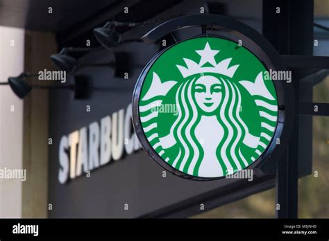 Starbucks Coffee Shop Sign Logo Stock Photo Alamy