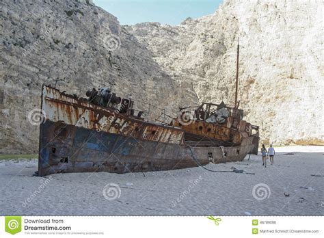 Shipwreck In Navagio Beach Greece Editorial Stock Photo