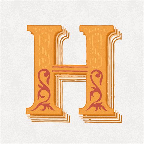 Old English Font Letter H