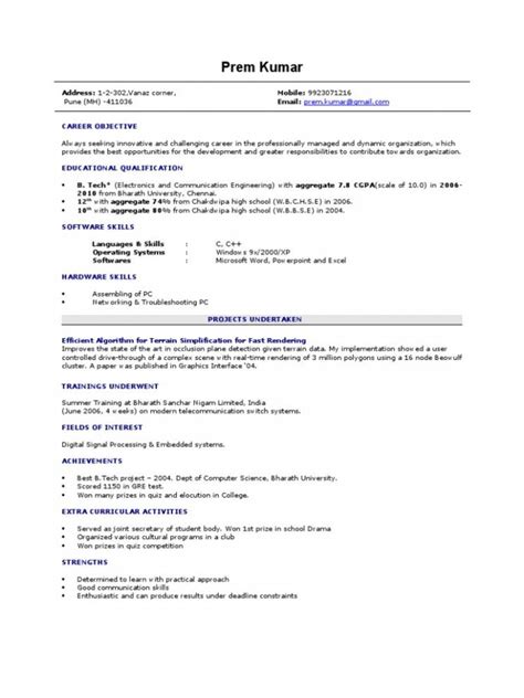 That is, unless you don't have very much experience then. 13 Resume Format For Cse Freshers | Resume skills, Sales ...
