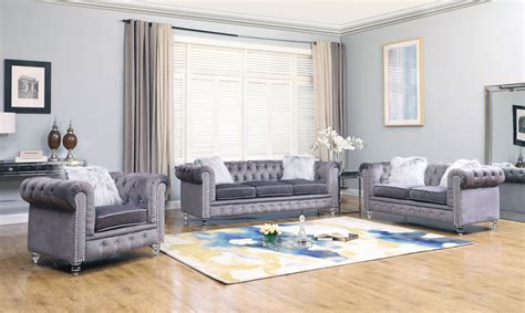 Cosmos Furniture Sahara Gray 3pc Living Room Set The