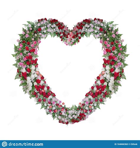 Beautiful Heart Shaped Floral Wedding Arch With Colorful Roses Flowers