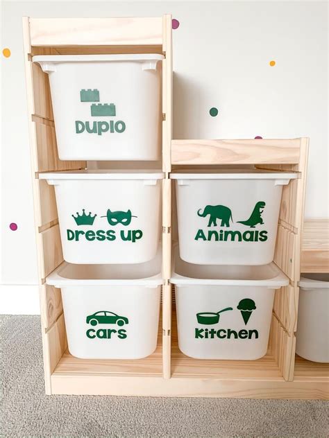 Toy Bin Labels Custom Playroom Storage Labels Trofast Ikea Bins