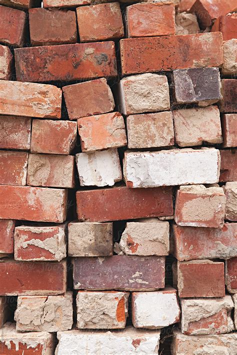 Stack Of Old Red Bricks By Stocksy Contributor Natalie Jeffcott