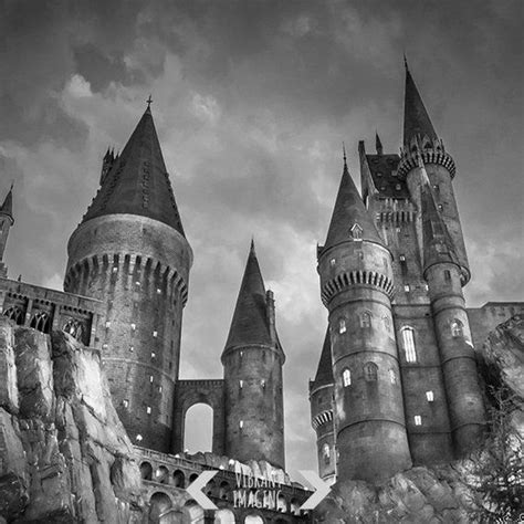 Hogwarts Castle Black And White Harry Potter Art Deco Wall Etsy