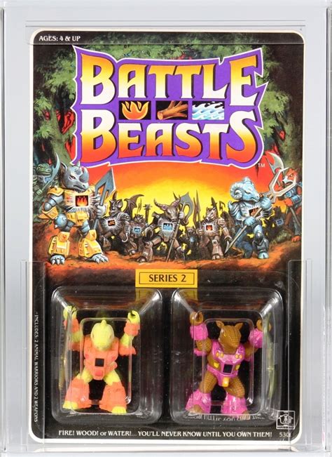 1987 Hasbro Battle Beasts Carded Action Figure 2 Pack Icky Iguana