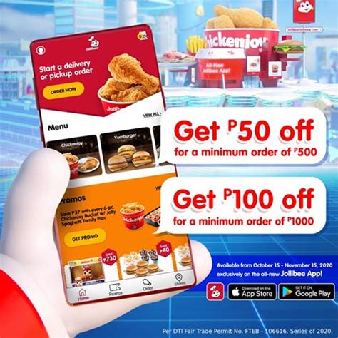 Jollibee Get Up To 100 Off When You Order Via The Jollibee App