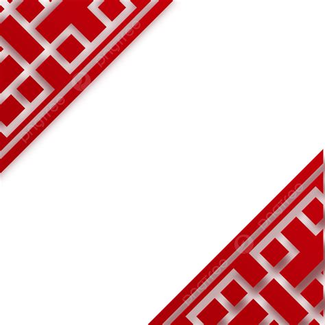 Chinese Traditional Border Red Red Paper Cutting Chinese Style Png