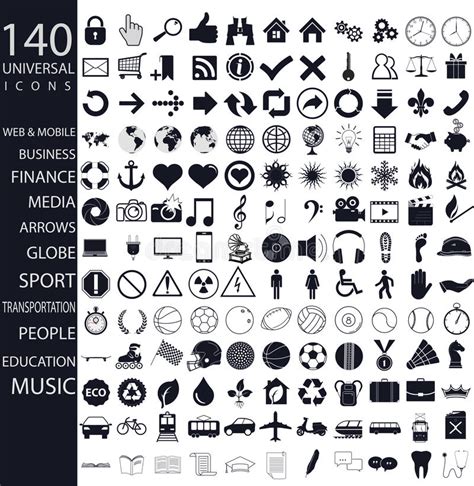 Universal Icons Set Stock Vector Illustration Of Mobile 61562468