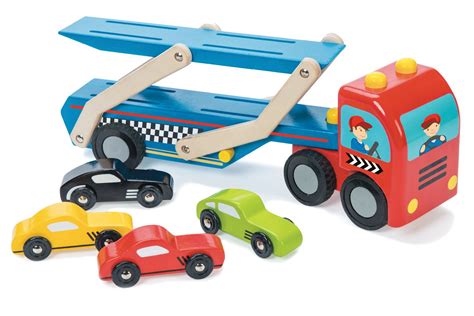 Le Toy Van Wooden Race Car Transporter Set Uk Toys And Games