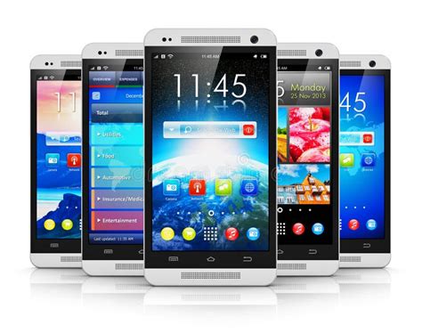 Modern Touchscreen Smartphones Stock Illustration Illustration Of