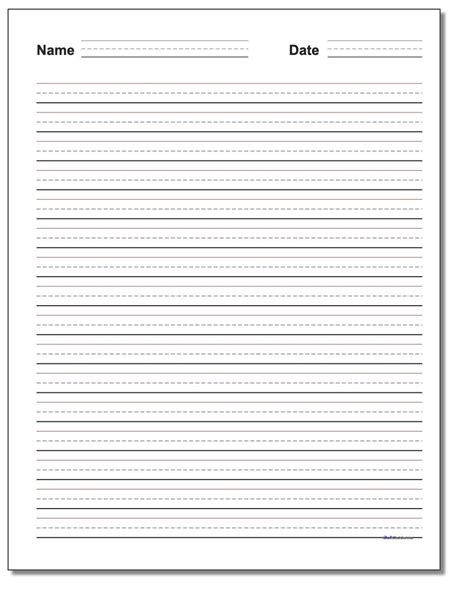 Scholarship Essay First Grade Writing Paper Printable