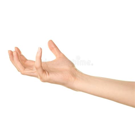 Female Caucasian Hand Gesture Isolated Stock Photo Image Of Helping