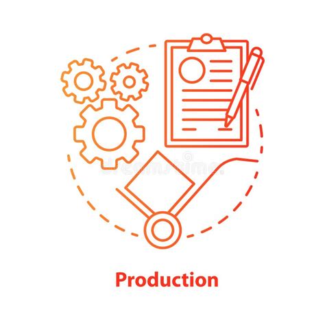 Production Red Concept Icon Manufacturing Process Idea Thin Line
