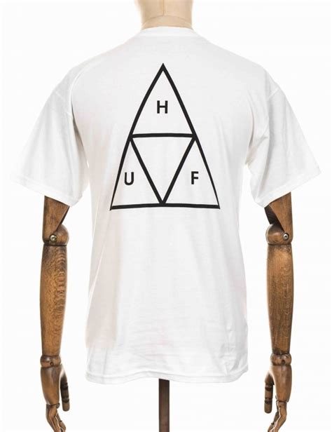 Huf Triple Triangle Tee White Clothing From Fat Buddha Store Uk