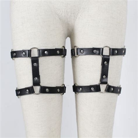 2021 Leg Harness Leather Garter Bondage Thigh Belts For Female Fashion Punk Gothic Stocking