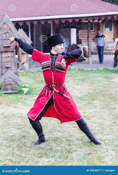 The Guy Adyg Dancing Traditional Dance Circassian At The Festival Of