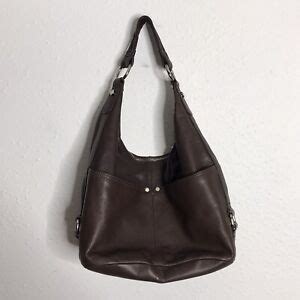 Tignanello Dark Brown Pebbled Leather Hobo Shoulder Bag Ebay