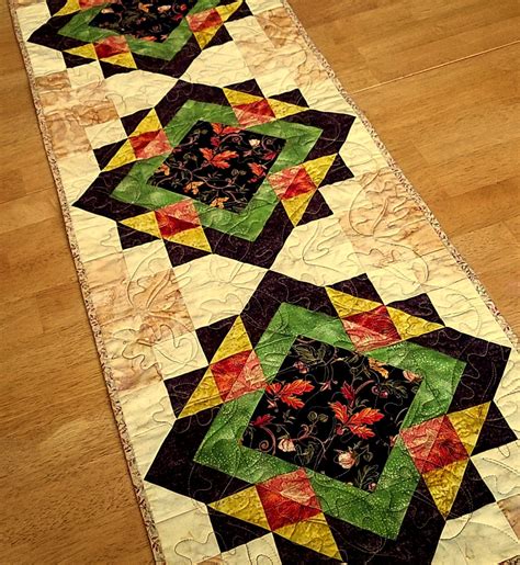 Fall Table Runner Quilted Autumn Decor Fall Table Decor Brown Etsy