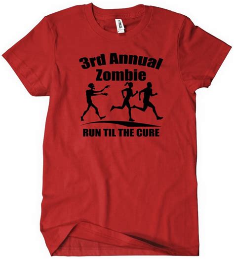 Zombie Run 5k T Shirt Funny Running Shirt Textual Tees