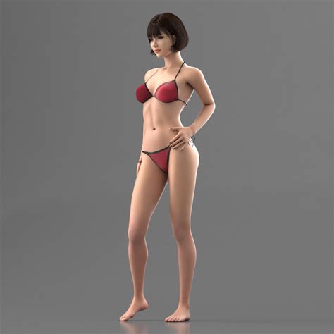 Rigged Female Naked Bikini Girl 3D Model TurboSquid 1651561