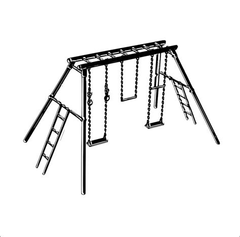 Swing Set Kids Fun Playground Child Summer Backyard Trapeze Bar Ladder