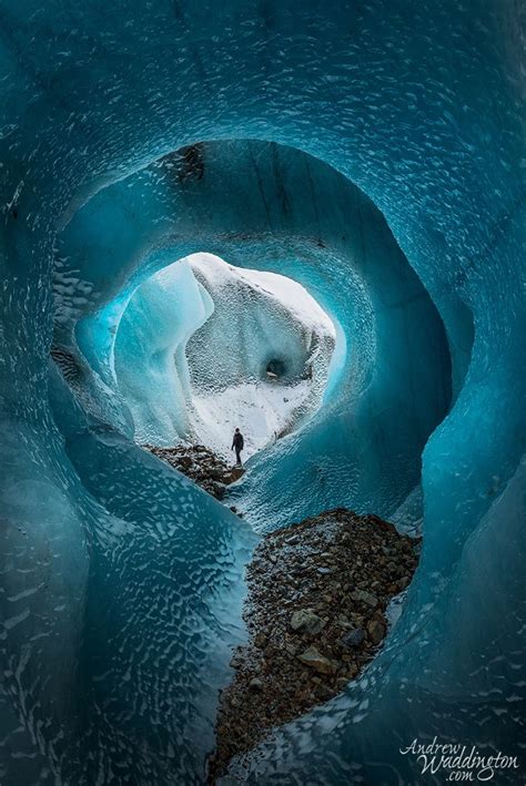 Ice Cave On The Torre Glacier In Los Glaciers National