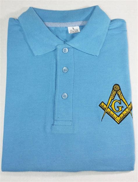 Blue Masonic Polo Shirt With Embroidered G Logo And Square Etsy