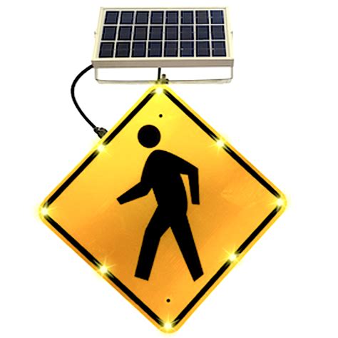 24 Solar Powered Flashing Crosswalk Sign Ledlighting