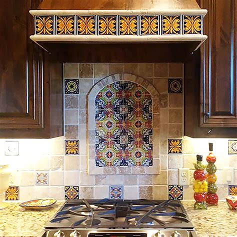 And Talavera Tile Murals Mexican Style Kitchens Mexican Tile Kitchen