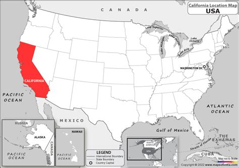 Where Is California Located In Usa California Location Map In The