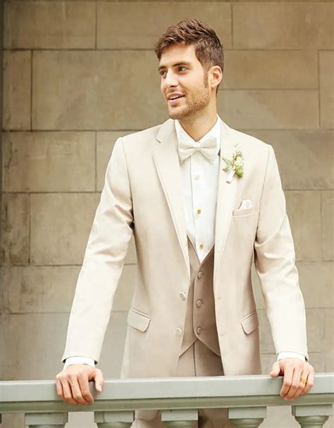 Latest Coat Pant Designs Champagne Beige Wedding Men Suit Slim Fit Piece Tuxedo Custom Suits