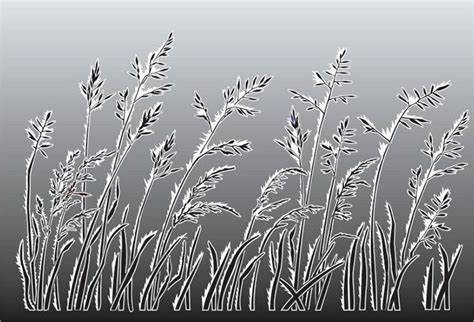 The Grasses With Hoar Frost Foliage Foliage Stencil Design From Stencil