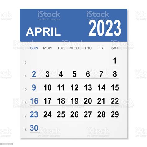 April 2023 Calendar Stock Illustration Download Image Now 2023