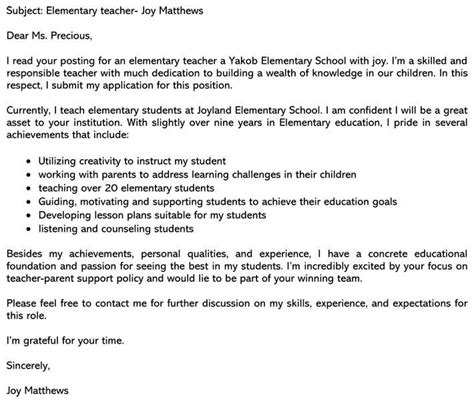 Teacher Job Cover Letter Examples Database Letter Template Collection