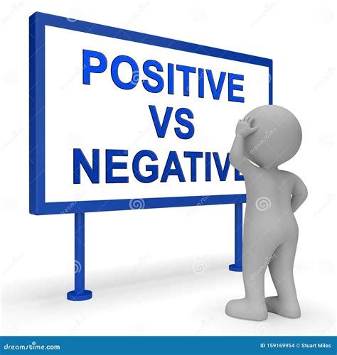 Positive Vs Negative Sign Depicting Reflective State Of Mind 3d