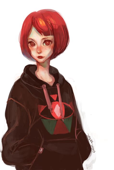 Red Hair Girl In Hoodie By Joysuke On Deviantart
