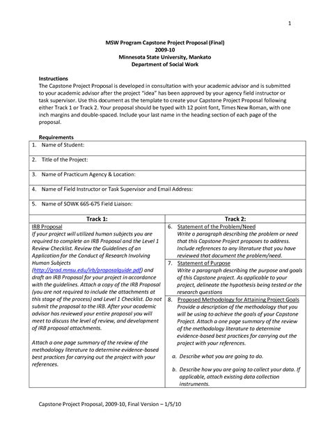 Capstone Proposal Template Mba Capstone Project Example Research