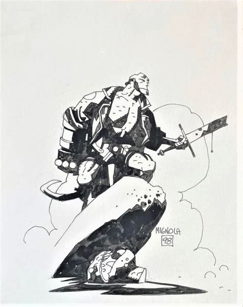 Mike Mignola Hellboy Pinup In Andrea Saladinos Hellboy Comic Art