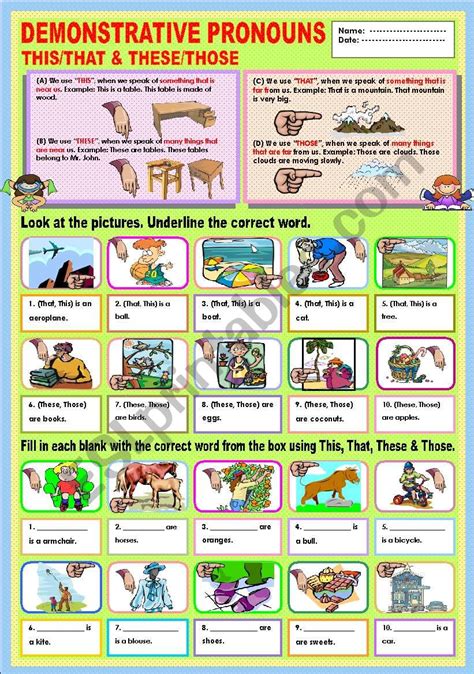 Demonstrative Pronouns Thisthat And Thesethose Esl Worksheet By Ayrin