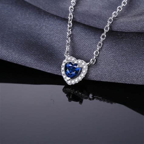 Heart Shaped Sapphire Necklace Sapphire Heart Pendant Necklace