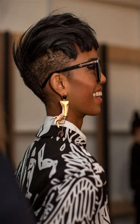 Even black women can wear the half up half down style. Women's Hairstyles with Shaved sides 2018 | Images